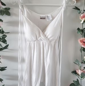 White baby doll tank top
